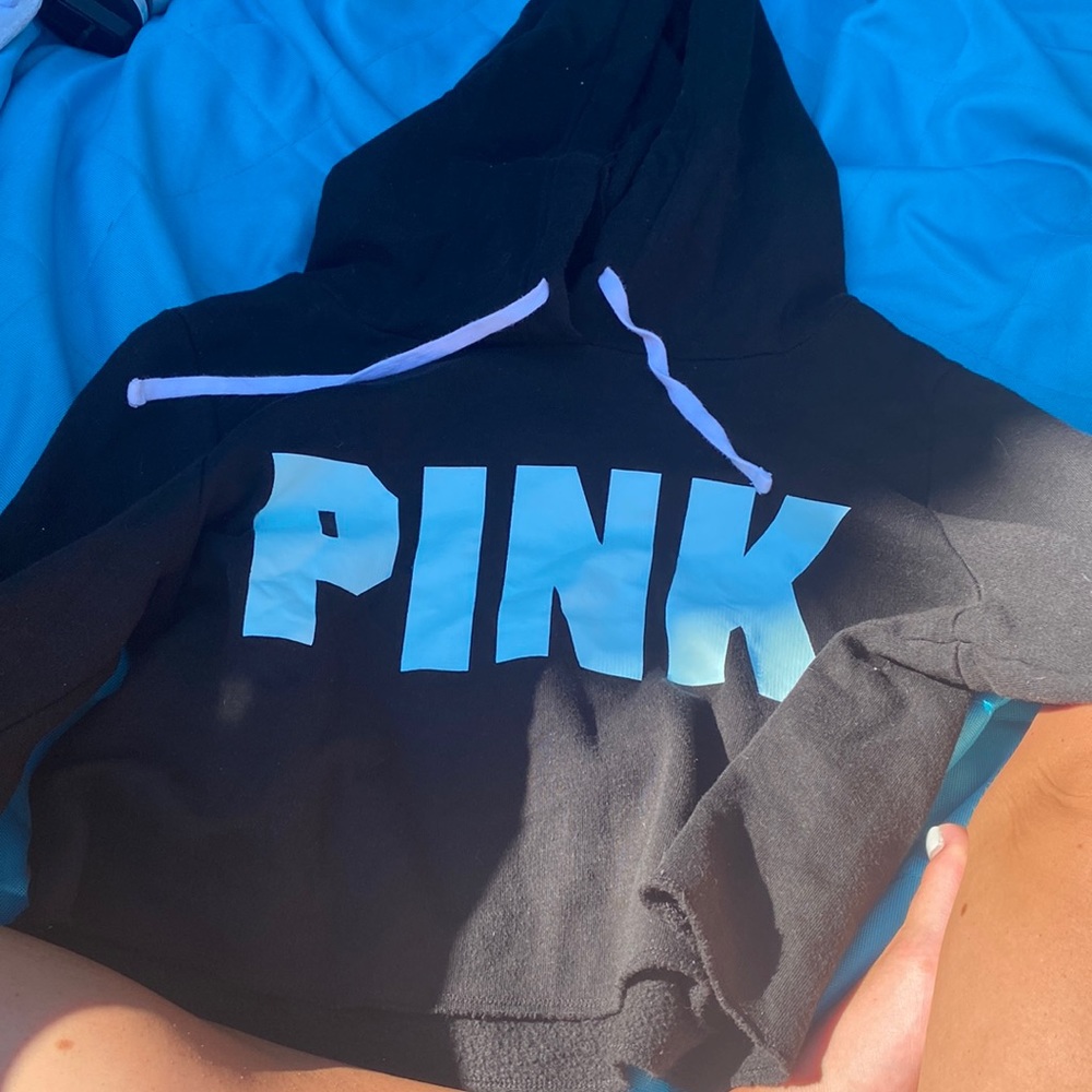 Pink cropped hoodie